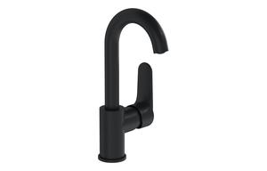 VitrA Root Round Swivel Basin Mixer - Matt Black